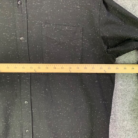 Flint & Tinder Mens Black Speckled Button-Up Shirt XXL‎ Cotton Blend Long Sleeve - Picture 6 of 10